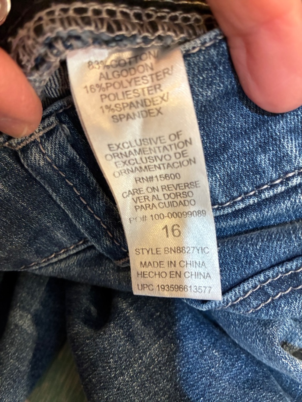 Democracy Ab Technology Denim Shorts Size 16 Blue Mid Rise Stretch - Picture 7 of 7